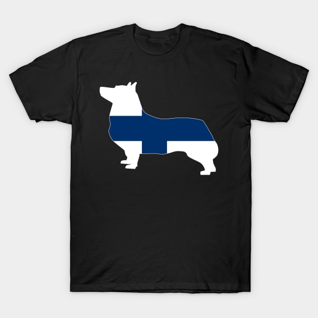 Swedish Vallhund Finland Flag Filled T-Shirt by DPattonPD